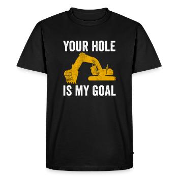 Ouvrier de la construction de pelle hydraulique travail de machine de construction - T-shirt Premium bio Homme - noir - Devant - Nico (187cm)