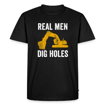 Ouvrier de la construction de pelle hydraulique travail de machine de construction - T-shirt Premium bio Homme - noir - Devant - Nico (187cm)