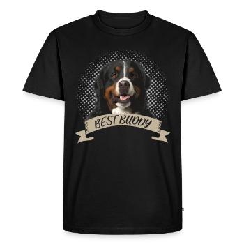 Chien de montagne bernois meilleur ami chien portrait - T-shirt Premium bio Homme - noir - Devant - Nico (187cm)