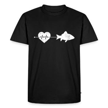 Fish heartbeat - Men's Premium Organic T-Shirt - black - Front - Nico (187cm)