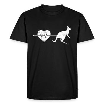 Battements de cœur kangourou - T-shirt Premium bio Homme - noir - Devant - Nico (187cm)
