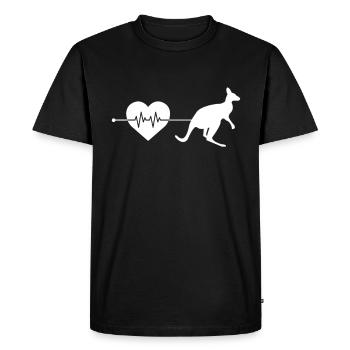 Battements de cœur kangourou - T-shirt Premium bio Homme - noir - Devant - Nico (187cm)