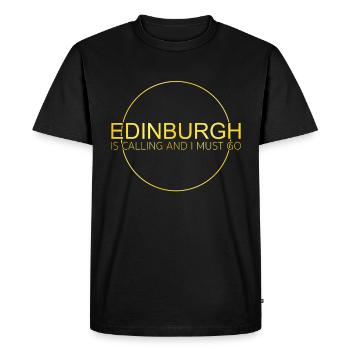 Citation d’Édimbourg - T-shirt Premium bio Homme - noir - Devant - Nico (187cm)
