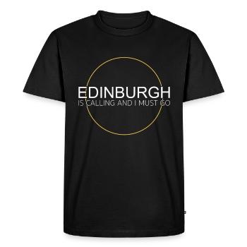 Citation d’Édimbourg - T-shirt Premium bio Homme - noir - Devant - Nico (187cm)