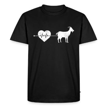 Battement de cœur de chèvre - T-shirt Premium bio Homme - noir - Devant - Nico (187cm)