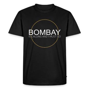 Bombay Saying - Men's Premium Organic T-Shirt - black - Front - Nico (187cm)