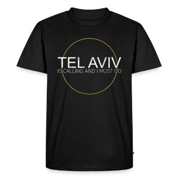 Citation de Tel Aviv - T-shirt Premium bio Homme - noir - Devant - Nico (187cm)