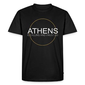 Athènes Dicton - T-shirt Premium bio Homme - noir - Devant - Nico (187cm)