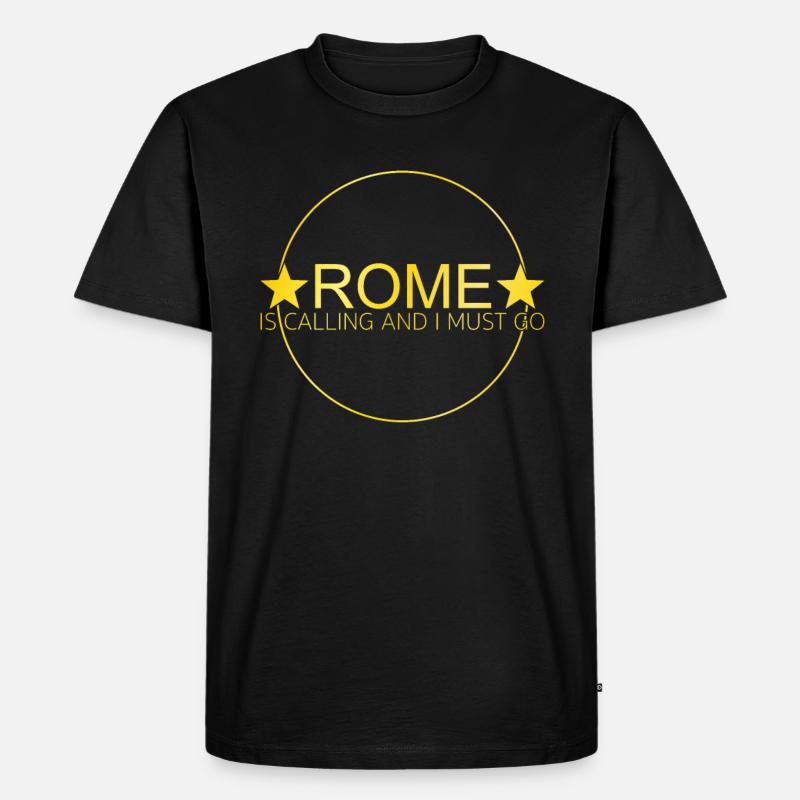 Rom Spruch - Männer Premium Bio T-Shirt - Schwarz