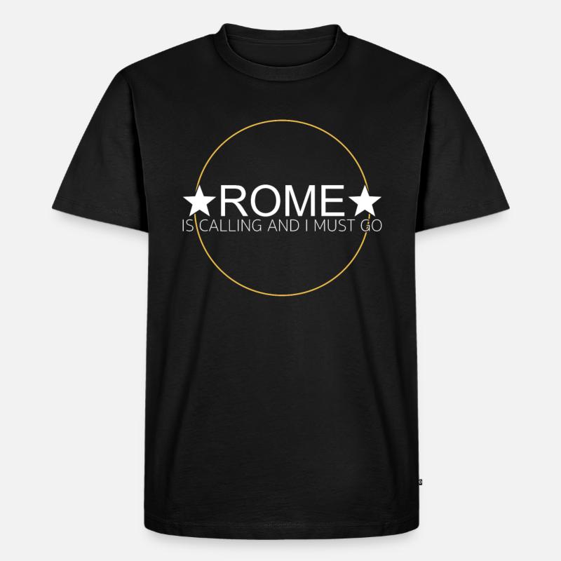 Rom Spruch - Männer Premium Bio T-Shirt - Schwarz