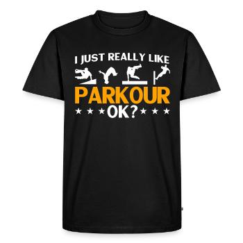 Parkour Gift Freerunning Parkour Runner - Men's Premium Organic T-Shirt - black - Front - Nico (187cm)