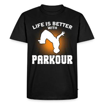 Parkour Gift Freerunning Parkour Runner - Men's Premium Organic T-Shirt - black - Front - Nico (187cm)