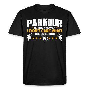 Parkour Gift Freerunning Parkour Runner - Men's Premium Organic T-Shirt - black - Front - Nico (187cm)