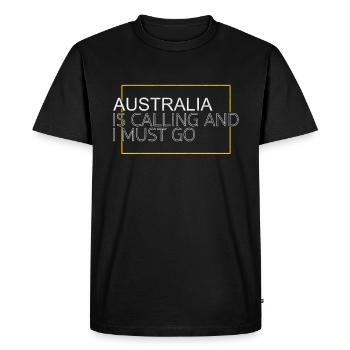 Australia Quote - Men's Premium Organic T-Shirt - black - Front - Nico (187cm)