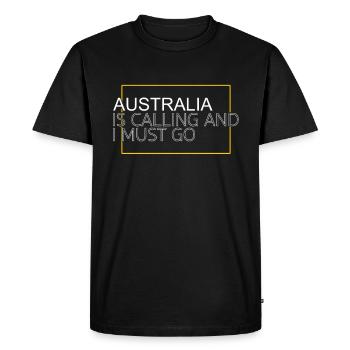 Australia Quote - Men's Premium Organic T-Shirt - black - Front - Nico (187cm)