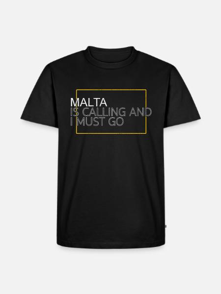 Malta Spruch - Männer Premium Bio T-Shirt - Schwarz