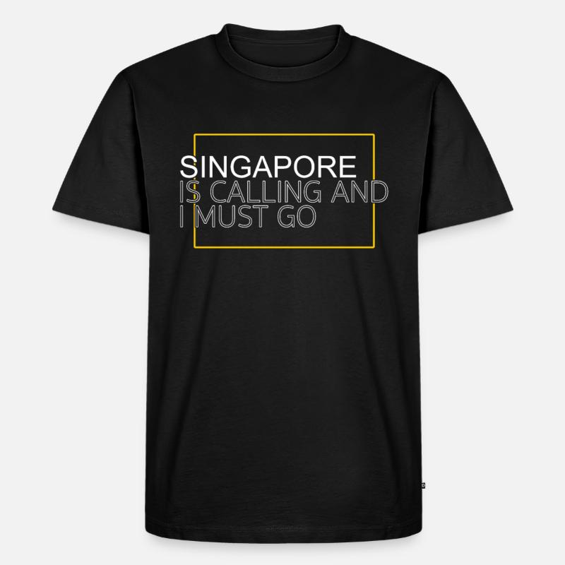 Singapur Spruch - Männer Premium Bio T-Shirt - Schwarz