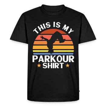 Parkour Gift Freerunning Parkour Runner - Men's Premium Organic T-Shirt - black - Front - Nico (187cm)