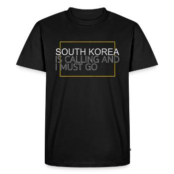 South Korea - Men's Premium Organic T-Shirt - black - Front - Nico (187cm)