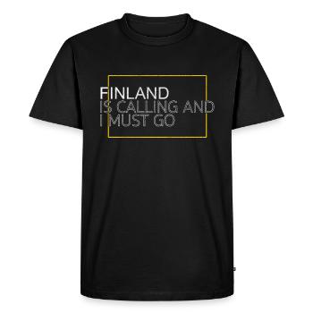 Finlande disant - T-shirt Premium bio Homme - noir - Devant - Nico (187cm)