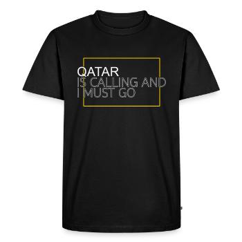 Qatar Saying - Men's Premium Organic T-Shirt - black - Front - Nico (187cm)