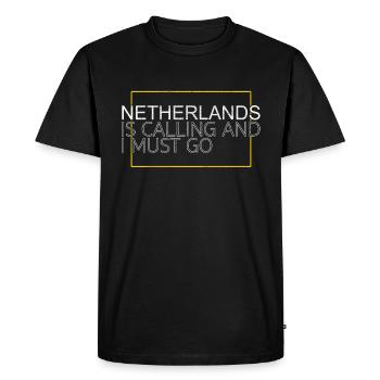 Netherlands Saying - Men's Premium Organic T-Shirt - black - Front - Nico (187cm)