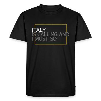Italy Saying - Men's Premium Organic T-Shirt - black - Front - Nico (187cm)