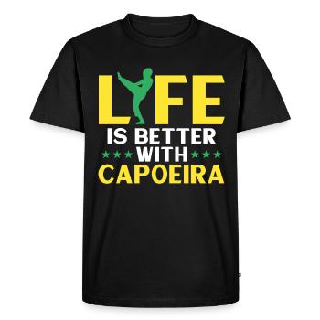 Capoeira Gift Brazil Martial Arts Capoeira - Men's Premium Organic T-Shirt - black - Front - Nico (187cm)