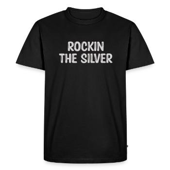 Gris Cheveux Homme Femme Argent Gris Cheveux - T-shirt Premium bio Homme - noir - Devant - Nico (187cm)
