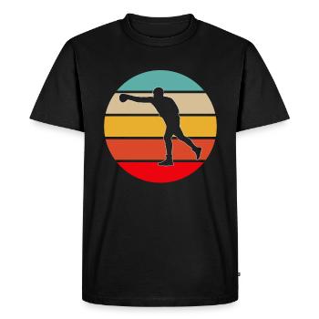 Boxing Retro Logo - Men's Premium Organic T-Shirt - black - Front - Nico (187cm)