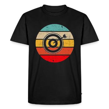 Dart Rétro - T-shirt Premium bio Homme - noir - Devant - Nico (187cm)