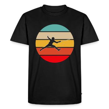 Fencing Retro - Men's Premium Organic T-Shirt - black - Front - Nico (187cm)