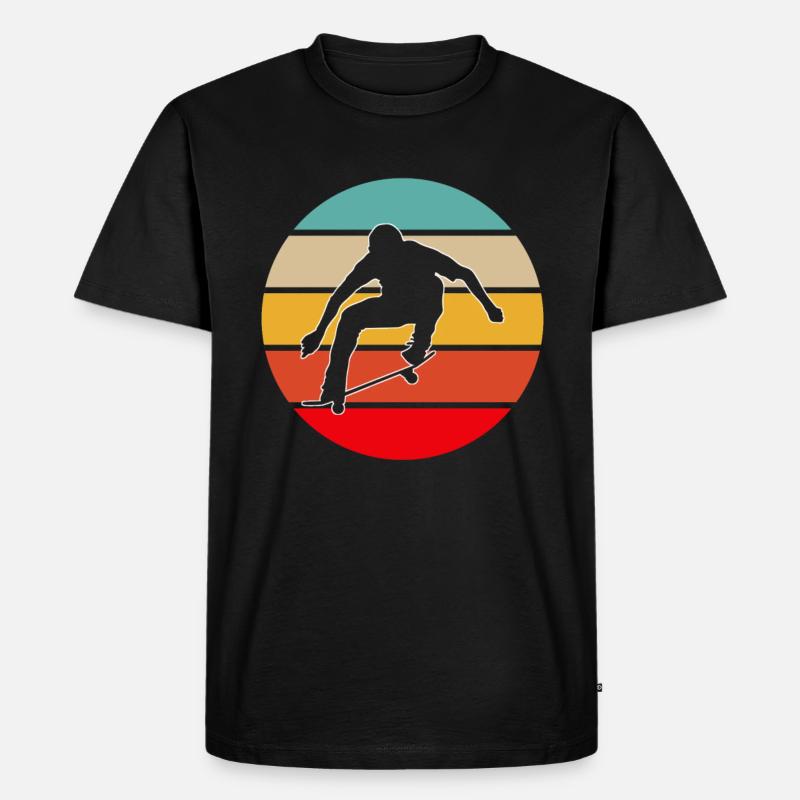 Skate Retro - Männer Premium Bio T-Shirt - Schwarz