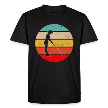 Golf Rétro - T-shirt Premium bio Homme - noir - Devant - Nico (187cm)