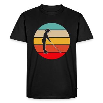 Golf Rétro - T-shirt Premium bio Homme - noir - Devant - Nico (187cm)