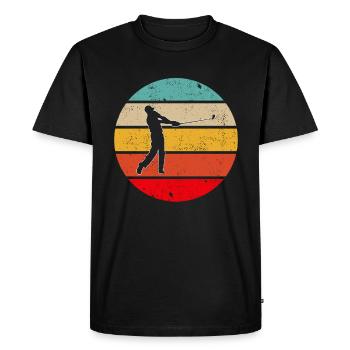 Golf Rétro - T-shirt Premium bio Homme - noir - Devant - Nico (187cm)