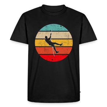 Climbing Retro - Men's Premium Organic T-Shirt - black - Front - Nico (187cm)