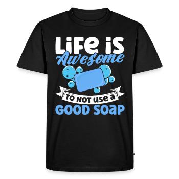 Savon Cadeau Savon Maison - T-shirt Premium bio Homme - noir - Devant - Nico (187cm)