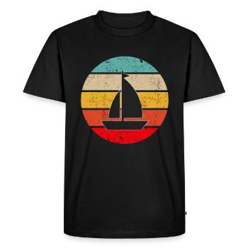 Sailing Retro - Men's Premium Organic T-Shirt - black - Front - Nico (187cm)