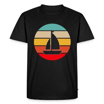 Sailing Retro - Men's Premium Organic T-Shirt - black - Front - Nico (187cm)
