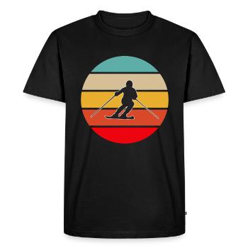 Retro skiing - Men's Premium Organic T-Shirt - black - Front - Nico (187cm)