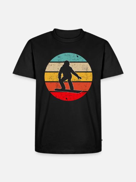 Snowboarding Retro - Männer Premium Bio T-Shirt - Schwarz