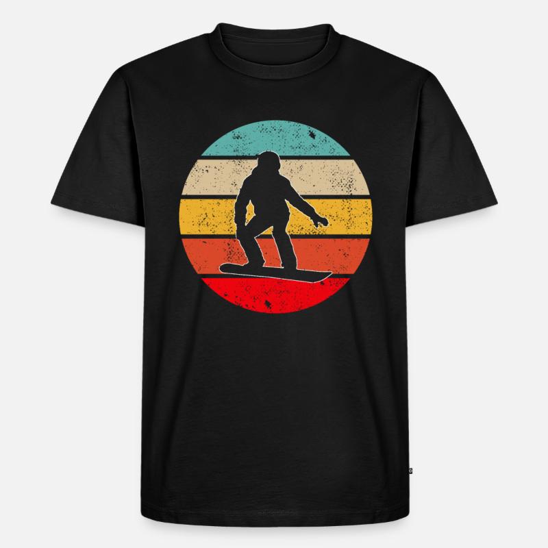 Snowboarding Retro - Männer Premium Bio T-Shirt - Schwarz