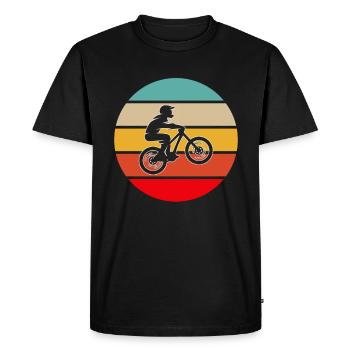 Mountain Bike Retro Logo - Men's Premium Organic T-Shirt - black - Front - Nico (187cm)