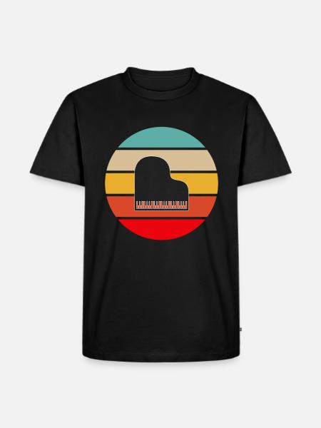 Klavier Retro - Männer Premium Bio T-Shirt - Schwarz