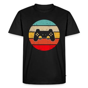 Gaming Retro - Men's Premium Organic T-Shirt - black - Front - Nico (187cm)
