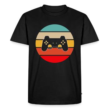 Gaming Retro - Men's Premium Organic T-Shirt - black - Front - Nico (187cm)