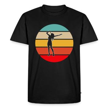 Chanter rétro - T-shirt Premium bio Homme - noir - Devant - Nico (187cm)