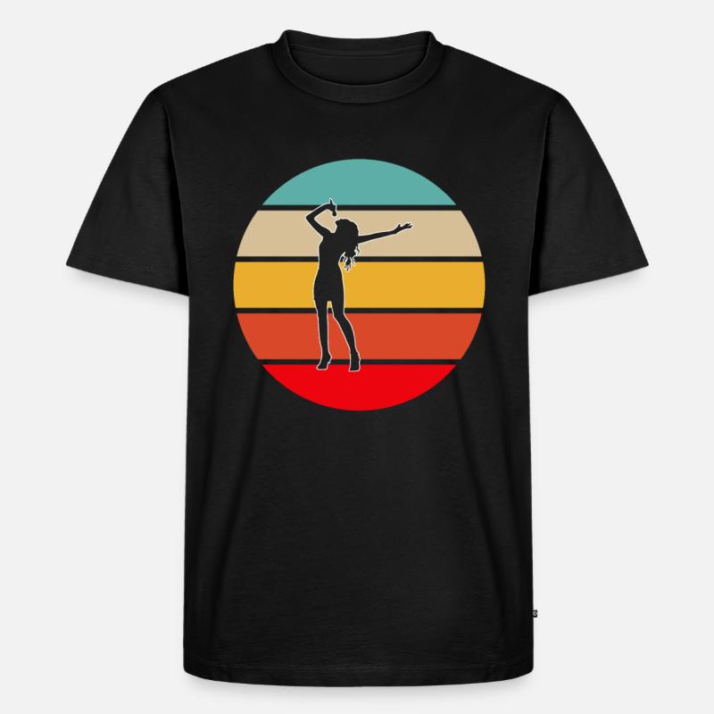 Singen Retro - Männer Premium Bio T-Shirt - Schwarz