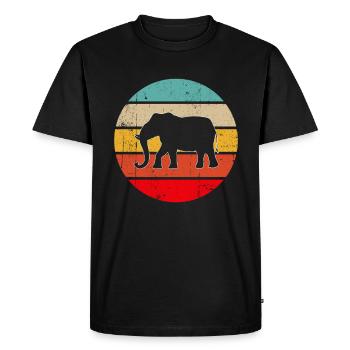 Elephant Retro - Men's Premium Organic T-Shirt - black - Front - Nico (187cm)